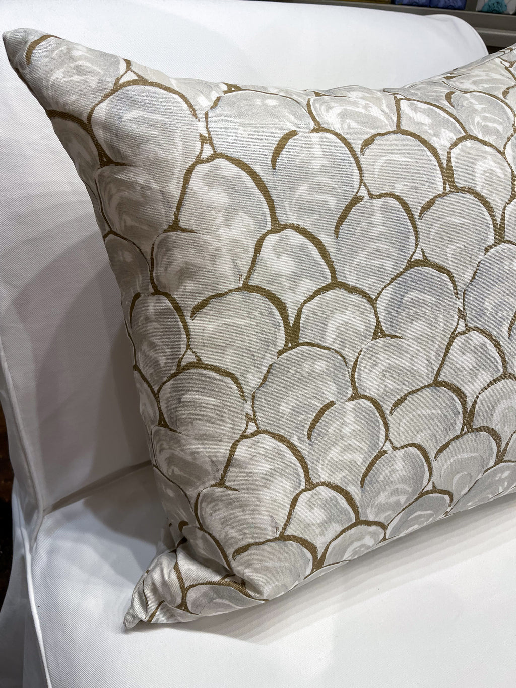Palm Orleans Oyster Print Pillow