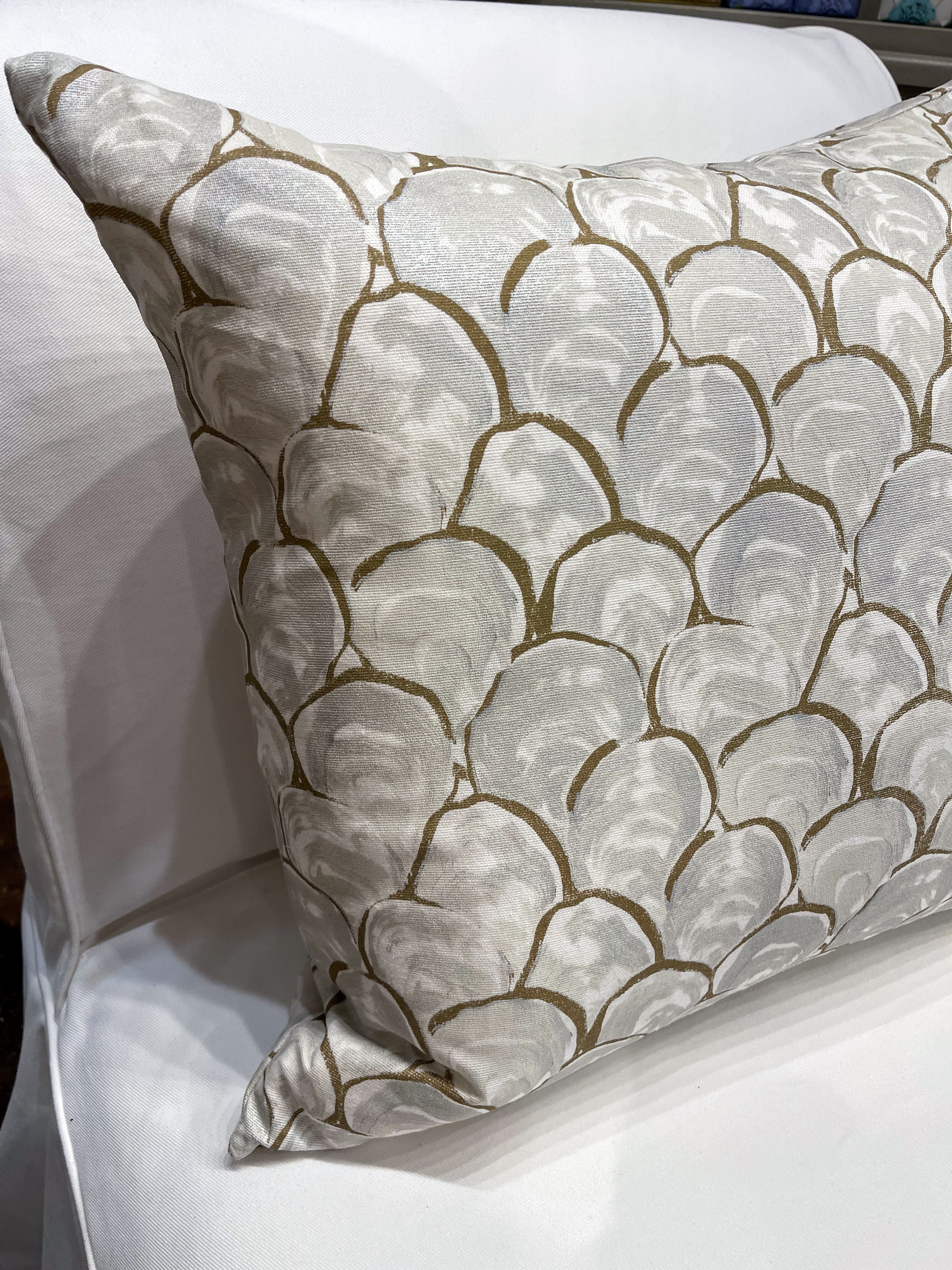 Palm Orleans Oyster Print Pillow