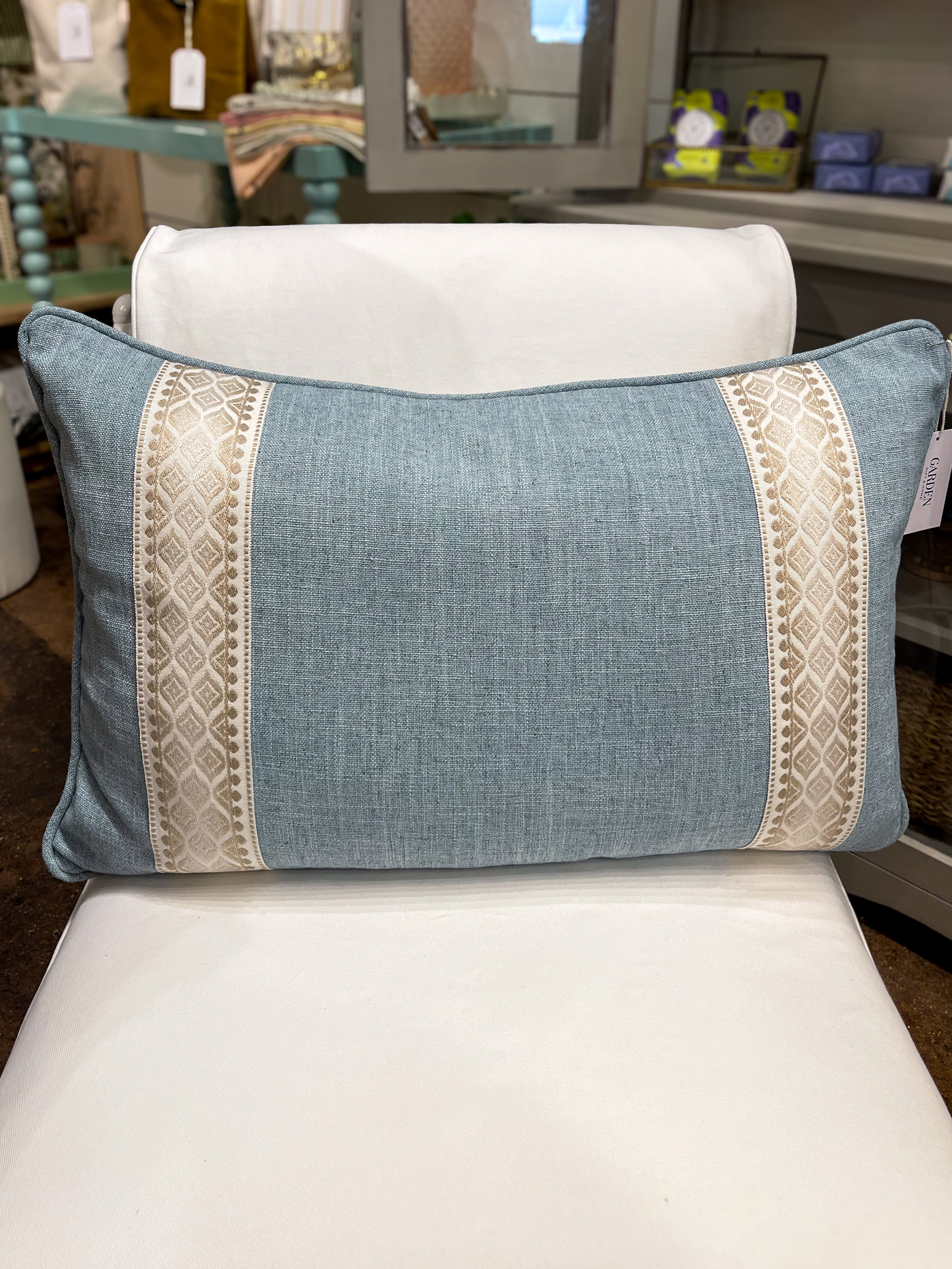 Blue Linen Pillow