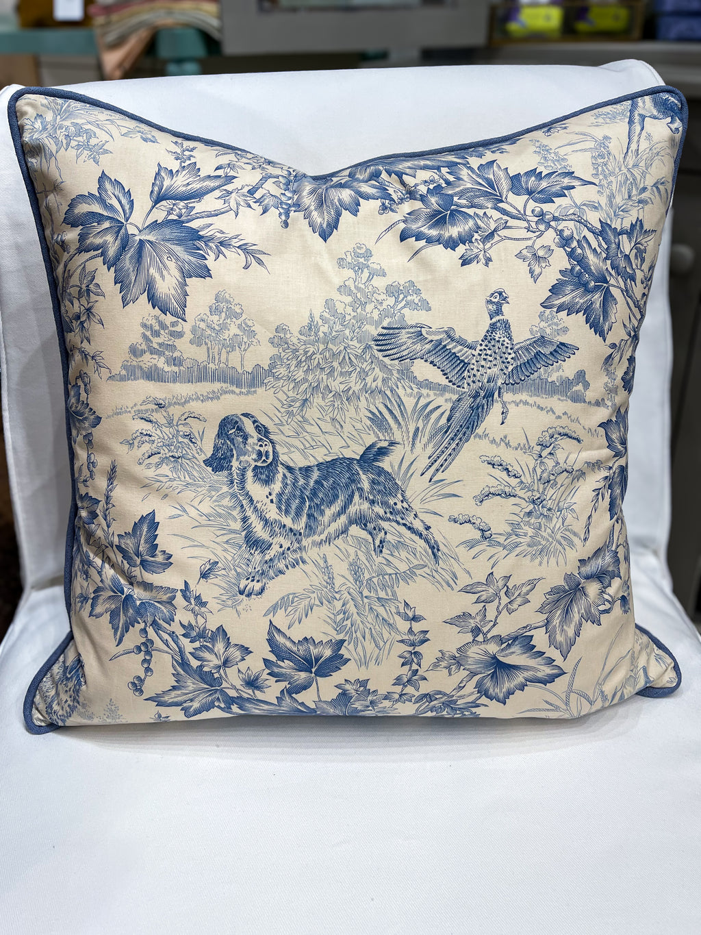 Hunting Dog Print Pillow