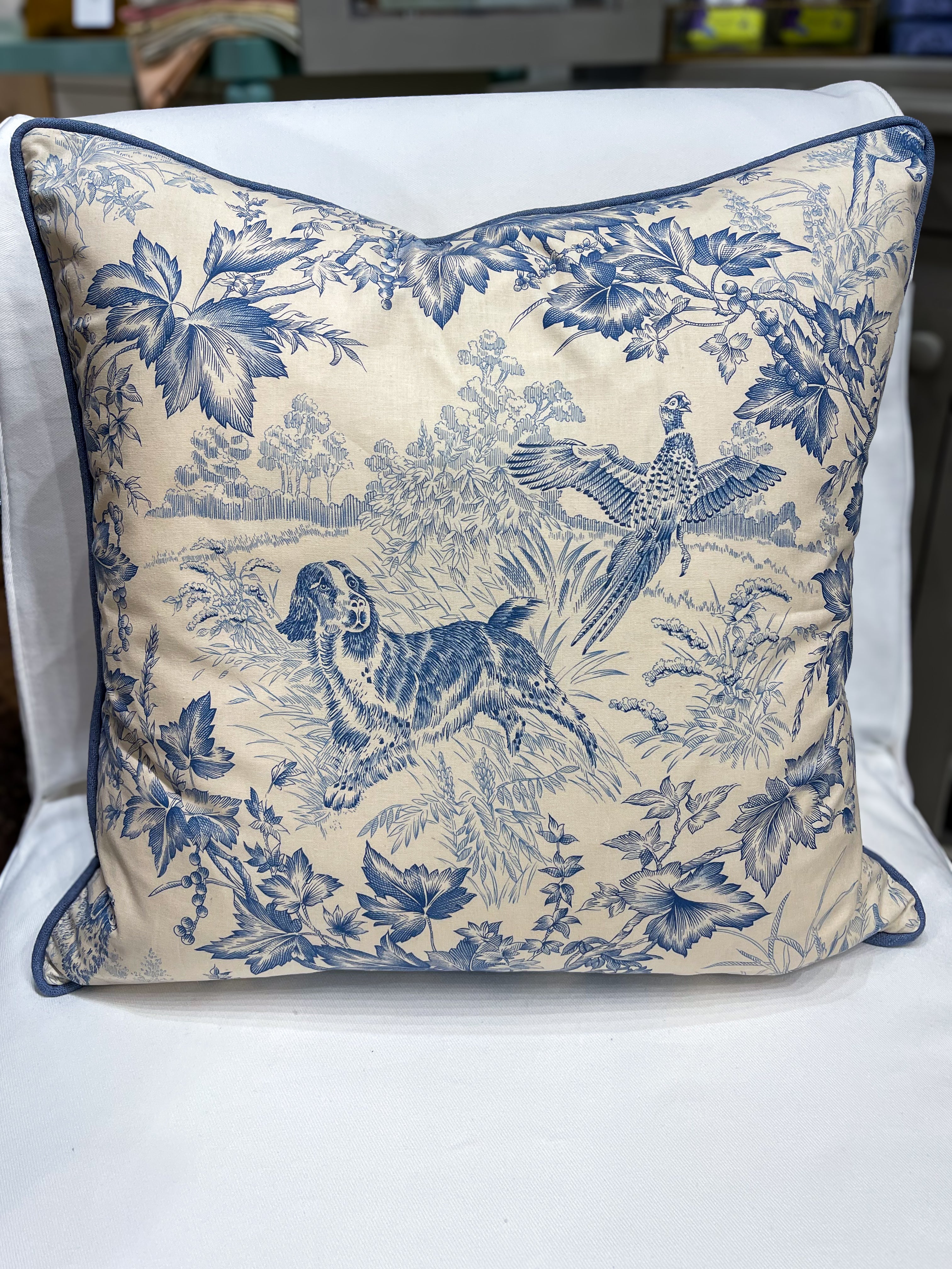 Hunting Dog Print Pillow