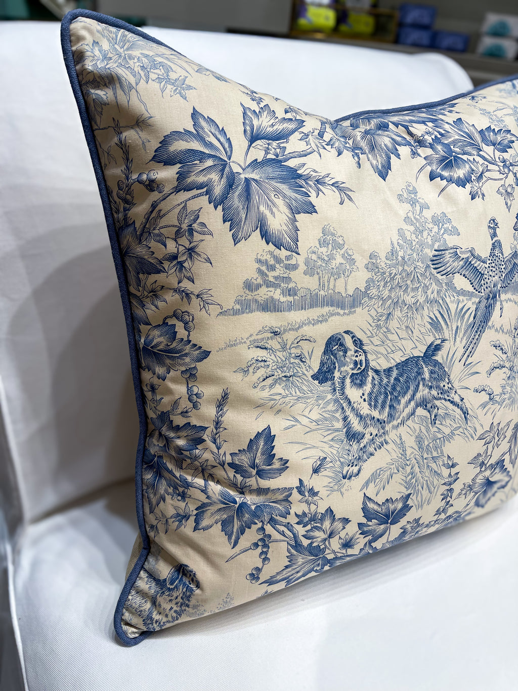 Hunting Dog Print Pillow