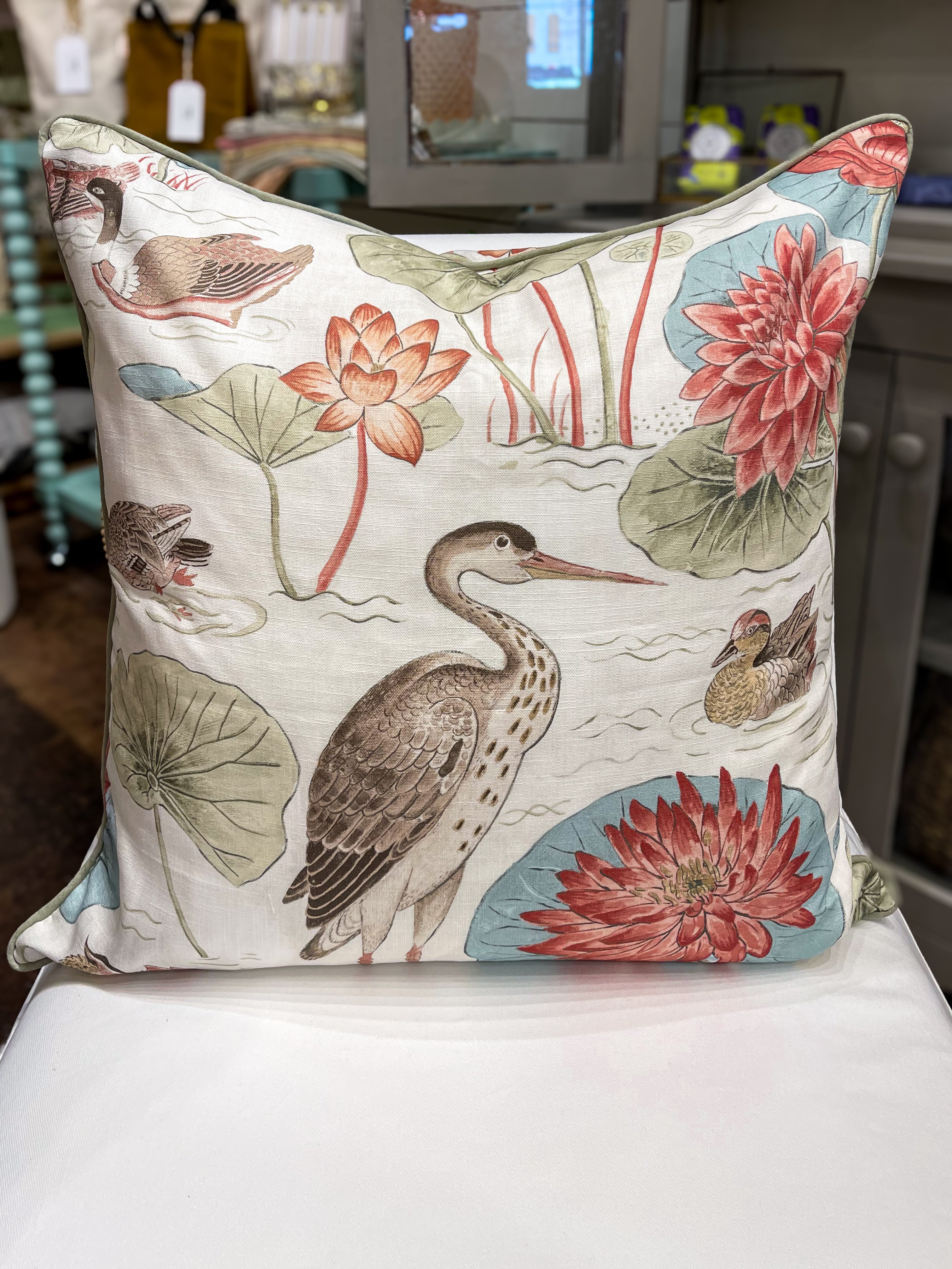 Lily Pad Print Pillow