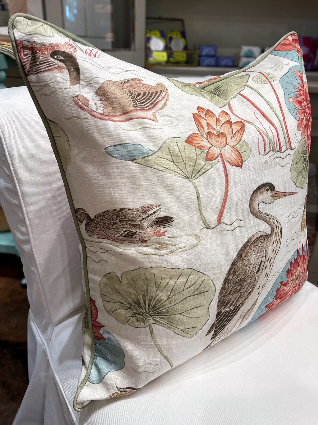 Lily Pad Print Pillow