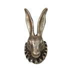 Aluminum Rabbit Head Wall Decor with Ruff Collar