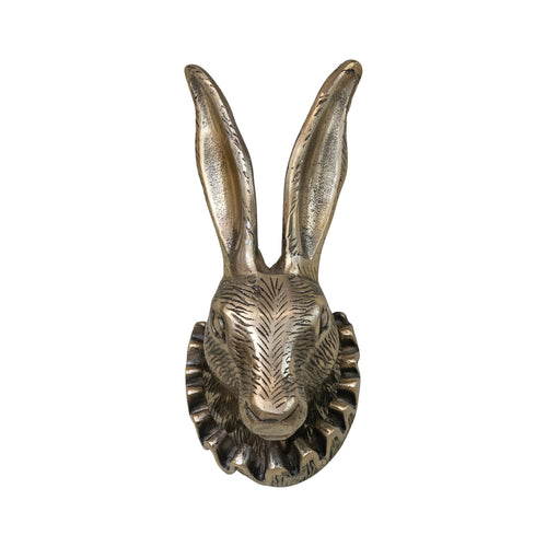 Aluminum Rabbit Head Wall Decor with Ruff Collar