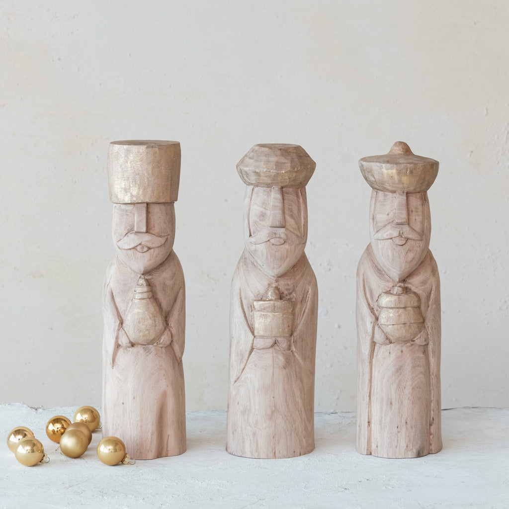 Mango Wood Wise Men Statue (Assorted)