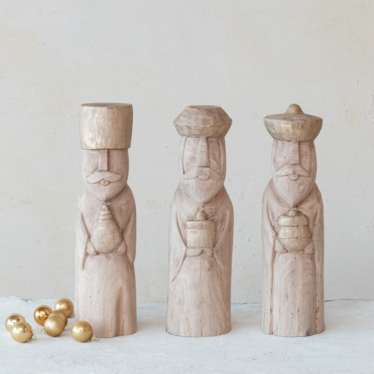 Mango Wood Wise Men Statue (Assorted)