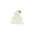 Stoneware Tree Match Holder with Striker, White