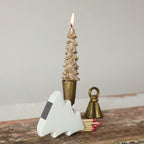 Stoneware Tree Match Holder with Striker, White