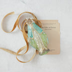 Mercury Glass Mary Ornament with Glitter